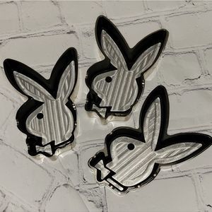 Vintage Playboy bunny chrome ashtrays zipper  spirograph set of 3 vintage